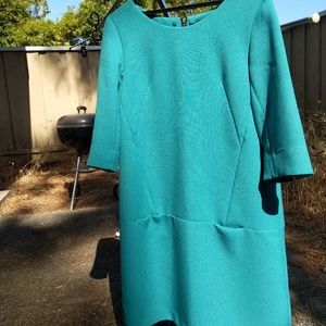 Teal Tunic Dress with Removable Jewel Collar